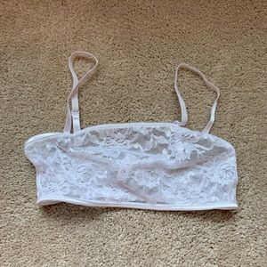Sheer white lace Bralette. Medium